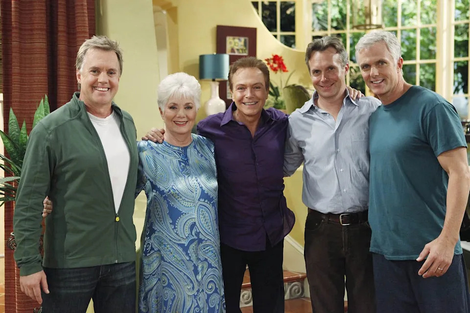  Danny Feld/Disney General Entertainment Content via Getty Shaun Cassidy, Shirley Jones, David, Ryan and Patrick Cassidy