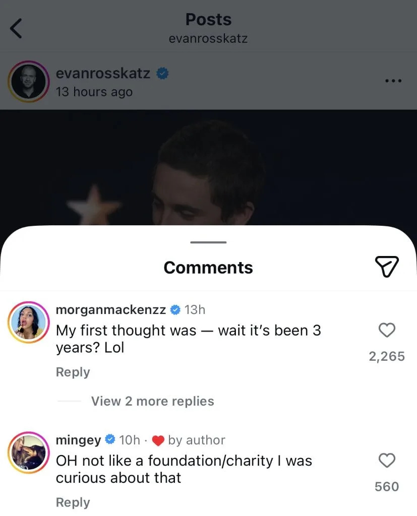 Amanda Seyfriend's Instagram Comment