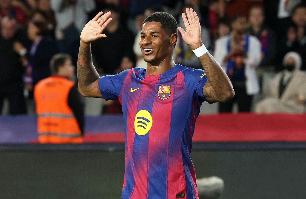 Marcus Rashford playing for Barcelona