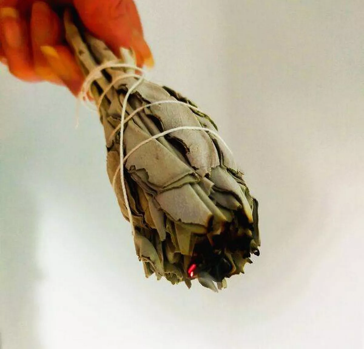 Sage stick smouldering