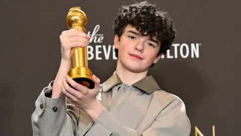 Getty Images Owen Cooper wins the Golden Globe for male actor in a supporting role for "Adolescence" at the 83rd Annual Golden Globes held at The Beverly Hilton on January 11, 2026 in Beverly Hills, California.