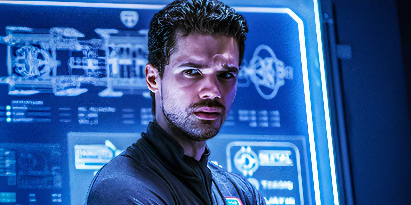 Holden looking perturbed in The Expanse