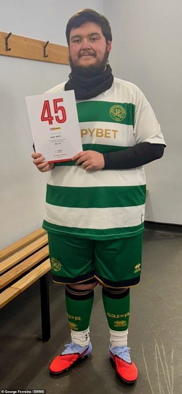 Mr Ferreira (pictured after his weight loss) says despite initial hesitance, joining a football initiative for men trying to lose weight helped him shed the pounds