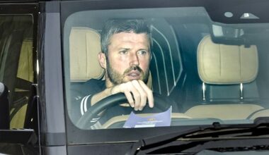 Michael Carrick was pictured pulling up to Carrington to start work as Man United interim boss