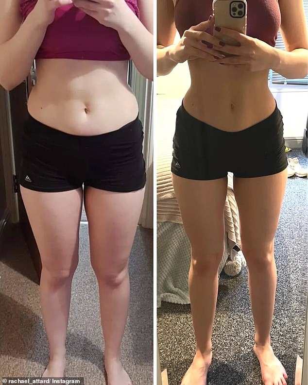Rachael Attard, a personal trainer and nutritionist who specialises in the female body, is best known for her eight-week 'Lean Legs' program (client pictured before and after eight weeks)