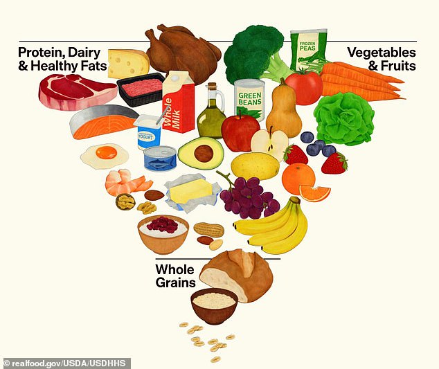 The new pyramid image of the updated US federal dietary guidelines places steak front and centre