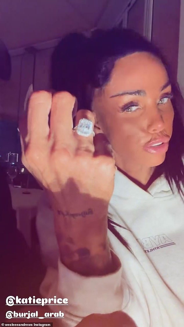 Katie showed off her giant diamond ring on her social media on Friday - blindsiding her ex JJ Slater - a week after their split was revealed