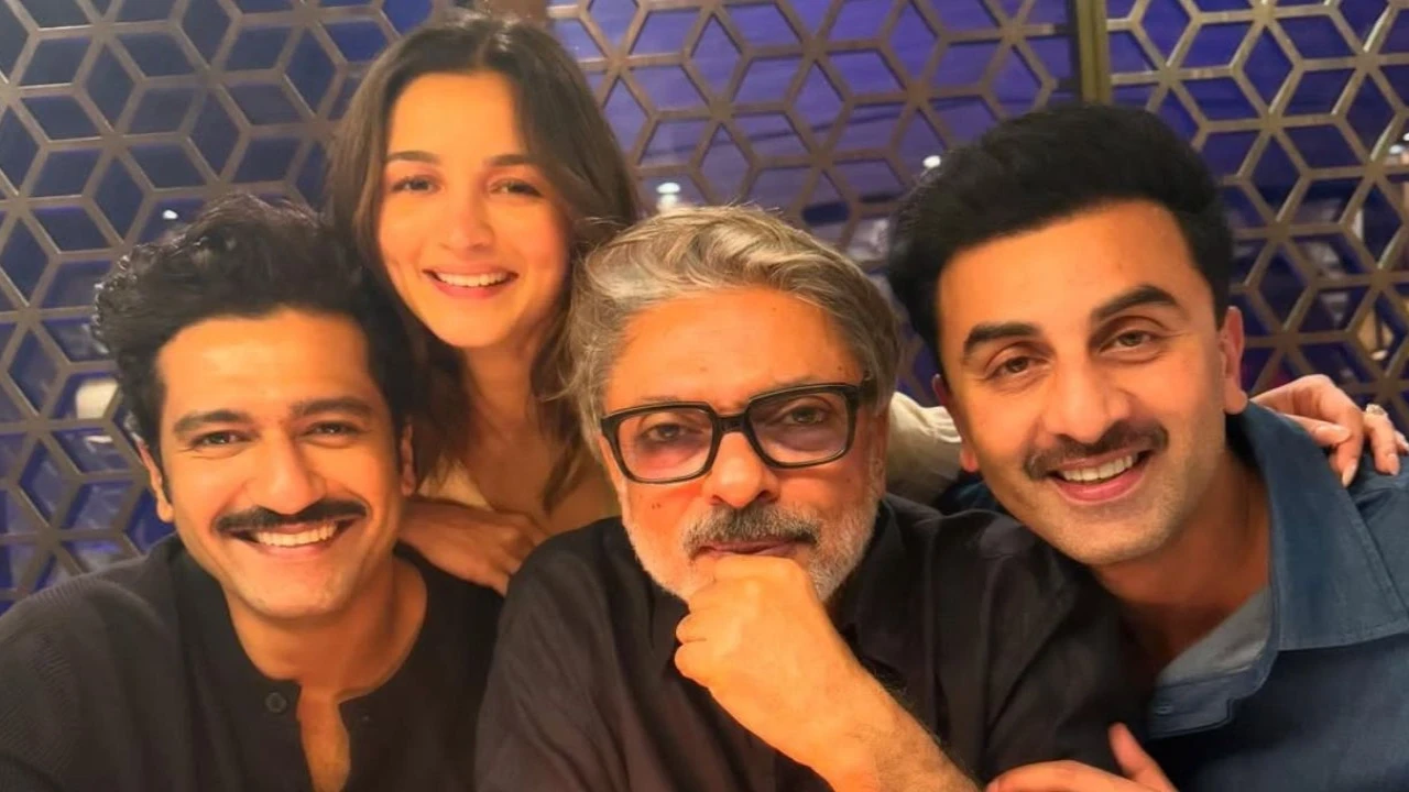 Sanjay Leela Bhansali, Alia Bhatt, Ranbir Kapoor, and Vicky Kaushal: courtesy of Alia Bhatt's Instagram