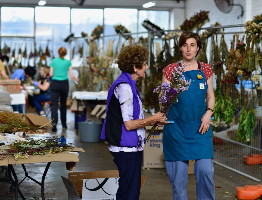 Nina Sanadze pictured with one of the volunteers.