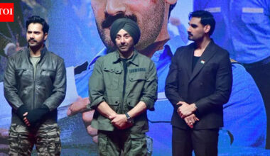 Sunny Deol gets emotional at Border 2 song launch; reveals his current state after Dharmendra's demise, 'Mera dimaag hila hua hain' | Hindi Movie News