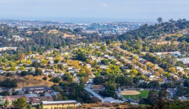 Valley Homes panoramic view in Belmont, San Mateo County, California.