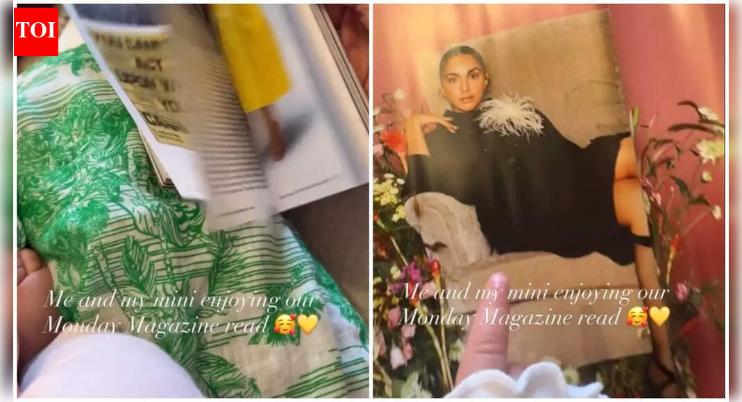 Kiara Advani flaunts daughter Saraayah’s tiny hands and feet in a sweet magazine-reading session |