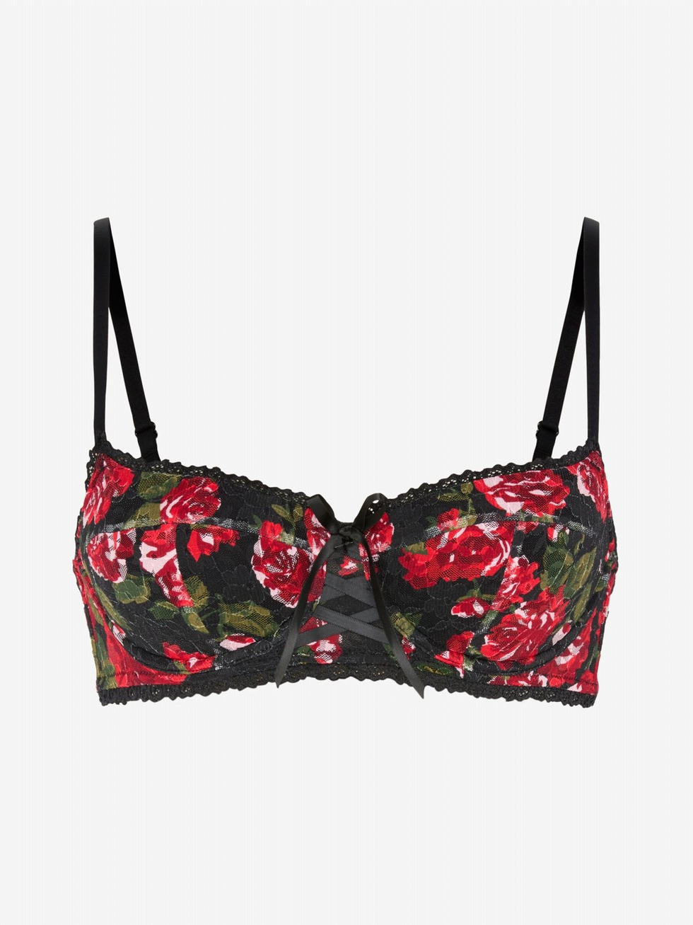 Sinful Rose Printed Lace Balconette Bra