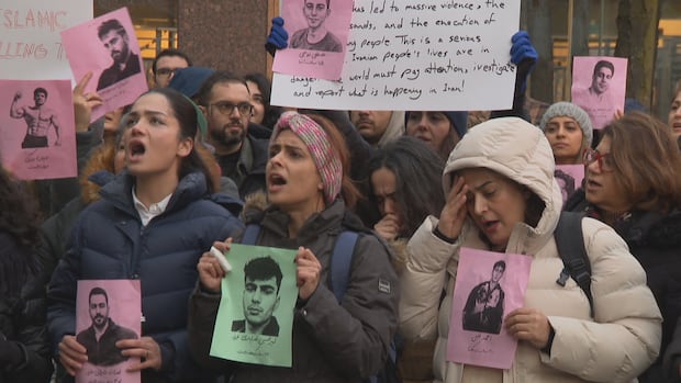 More than 100 rally in Toronto to show support for uprising against Iranian regime