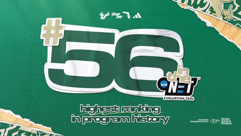 USF Men’s Basketball Climbs to Program Record No. 56 in NET Rankings Following Statement Road Win at Tulsa