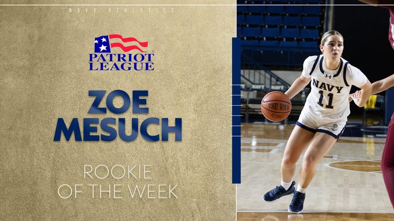 Zoe Mesuch Earns Third Patriot League Rookie of the Week Nod of 2025-26