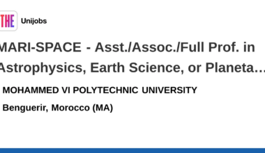MARI-SPACE - Asst./Assoc./Full Prof. in Astrophysics, Earth Science, or Planetary Exploration job with MOHAMMED VI POLYTECHNIC UNIVERSITY