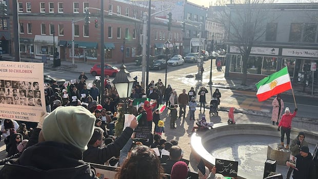 Iranians in N.B. show support for loved ones they can't reach amid protests