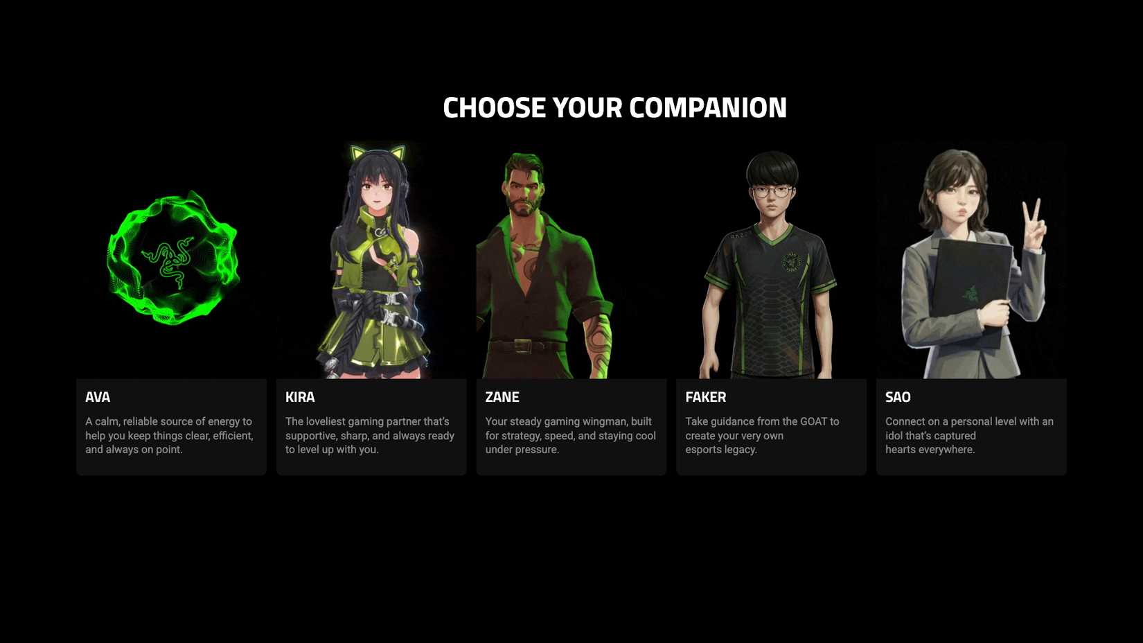 A promotional image of the Razer Project AVA