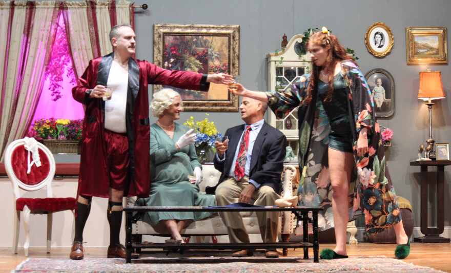 Beau and Sylvia need a stiff drink after their spouses arrive at the cottage to confront them about their 7-year-long tryst.