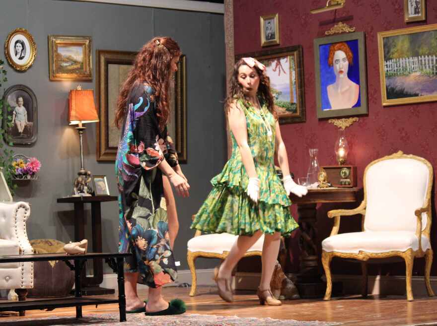 Sarah Gamblin and Dana Peteroy puttin' on the ritz in 'The Cottage' as Beau's mistresses, Sylvia and Dierdre.