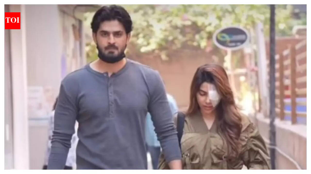 Bigg Boss fame Nikki Tamboli spotted outside a hospital with her right eye covered with a bandage; says, “Aankh mein cyst tha” |