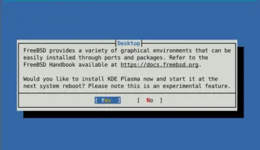 FreeBSD installer with KDE Plasma desktop option