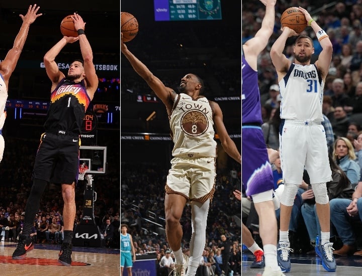 Devin Booker, De'Anthony Melton, Klay Thompson