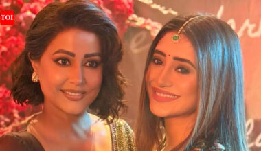 Yeh Rishta’s on-screen mother-daughter duo Hina Khan and Shivangi Joshi reunite; the former says, “Kitni sundar hai ye ladki” |