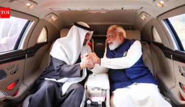 India-UAE ties: PM Modi receives President MBZ at airport; on short 2-hr trip to India | India News