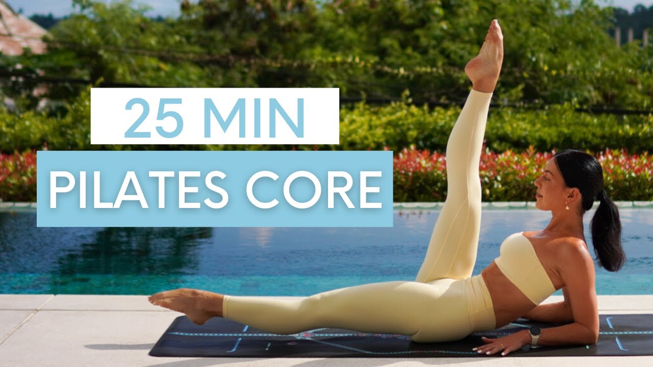 25 MIN PILATES CORE & ABS WORKOUT || Moderate to Intermediate Pilates (No Equipment) - YouTube