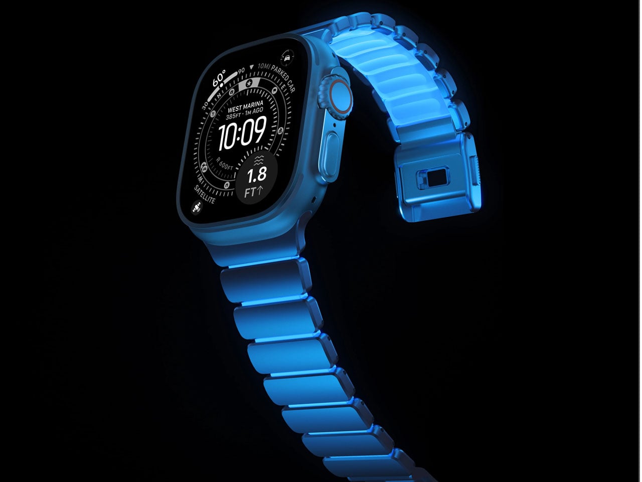Nomad Icy Blue Glow Stratos Band adds glow-in-the-dark twist to Apple Watch Ultra