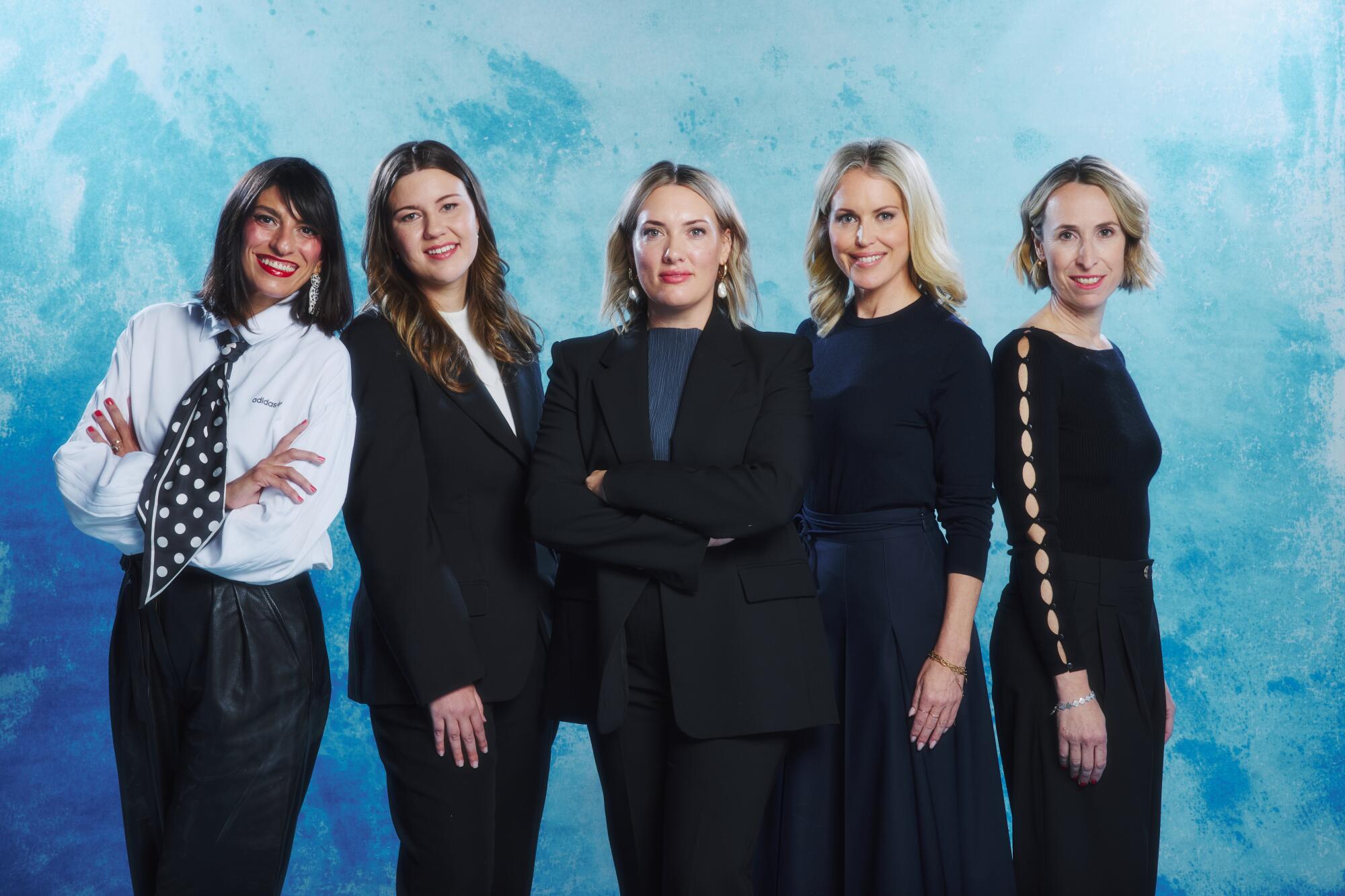 Left to right, Catalina Ruiz-Navarro, Brittany Higgins, Selina Miles, Jennifer Robinson, and Blayke Hoffman of "Silenced."