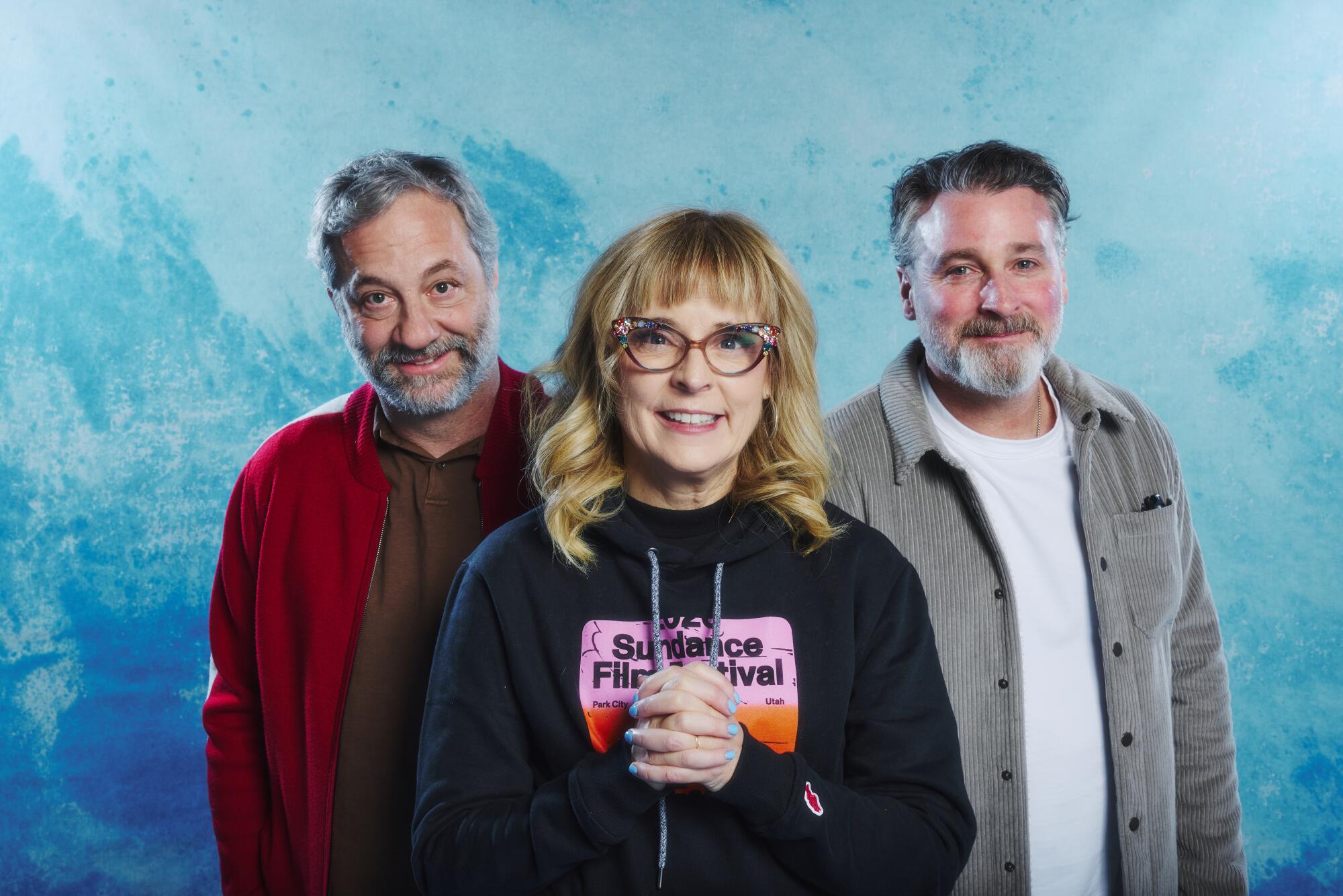 Left to right, Judd Apatow, Maria Bamford and Neil Berkeley of "Paralyzed by Hope: The Maria Bamford Story."
