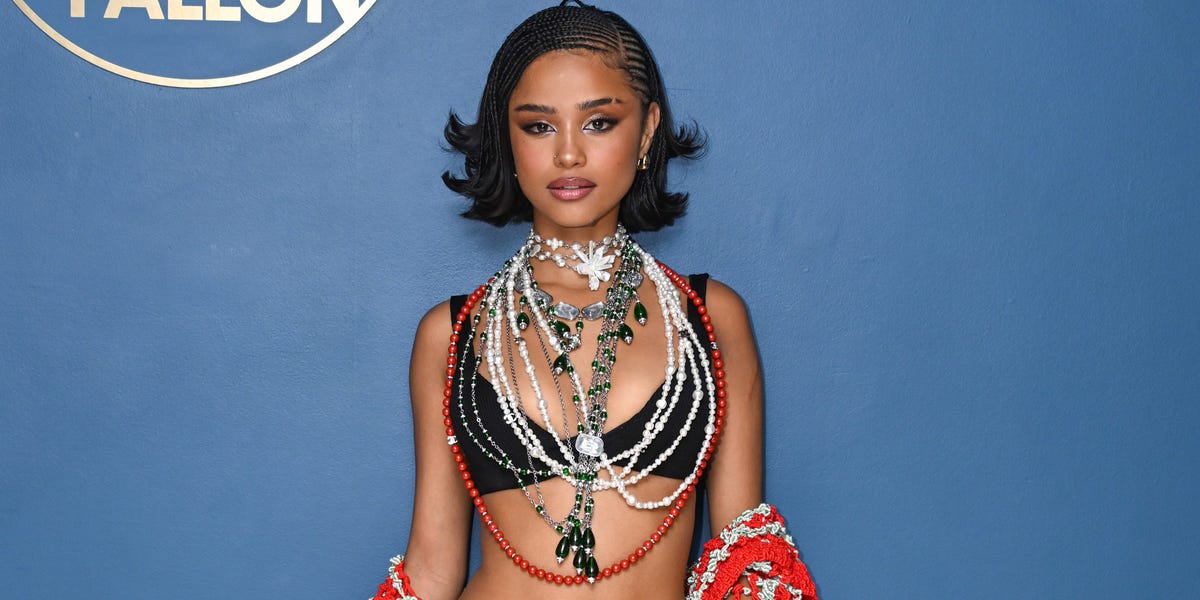 Tyla Reimagines a Chanel Skirt Suit With an Exposed Bra