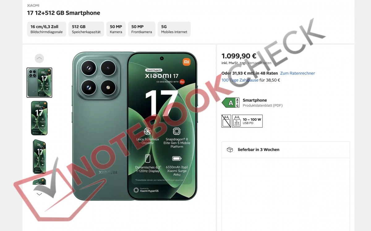 Here's how much the Xiaomi 17 will cost in Europe