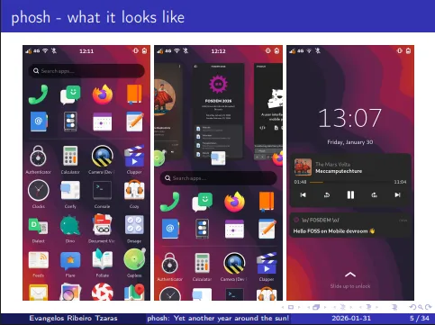 Phosh mobile phone UI