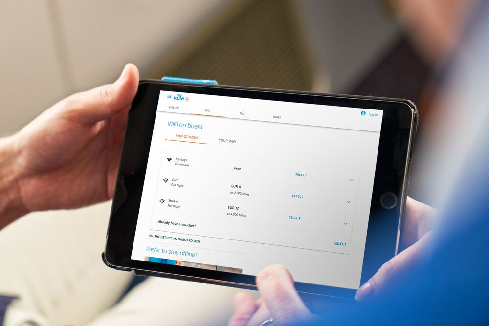 KLM offers free WiFi on European flights