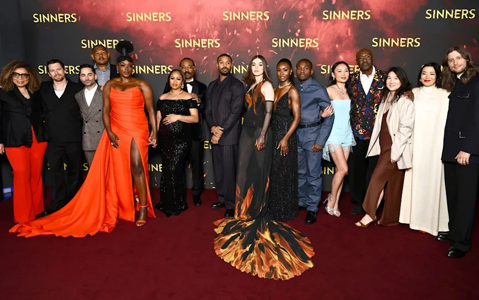 Gareth Cattermole/Getty The 'Sinners' cast and crew at the European premiere