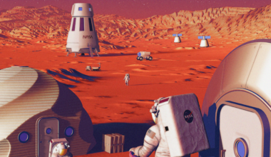 This illustration of Moon to Mars infrastructure shows astronauts living and working on the surface of Mars. NASA’s Moon to Mars Objectives establish an objectives-based approach to the agency's human deep space exploration efforts; NASA’s Moon to Mars Architecture approach distills the objectives into operational capabilities and elements.