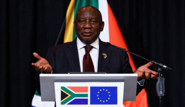 Press conference with South Africa's President Ramaphosa, European Commission President von der Leyen and European Council...