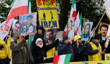 Iranian opposition group, the National Council of Resistance protest in Berlin