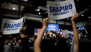Governor of Pennsylvania Josh Shapiro announces his re-election campaign at a kickoff rally in Philadelphia