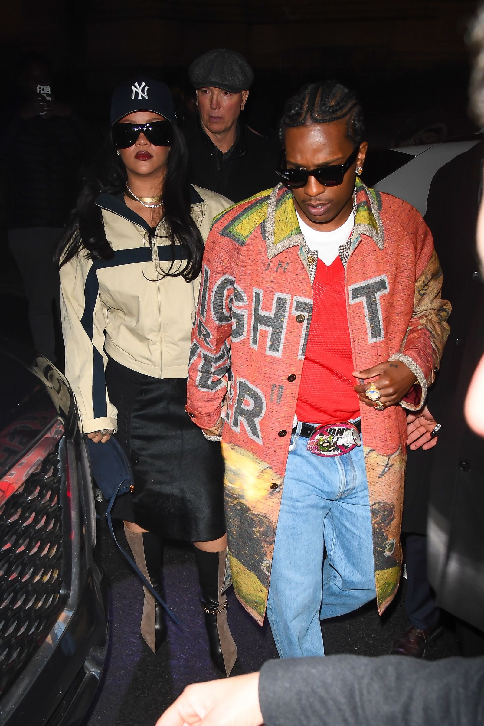 NEW YORK JANUARY 17 ASAP Rocky and Rihanna attend a Saturday Night Live after party at Saks Fifth Avenue in Manhattan...
