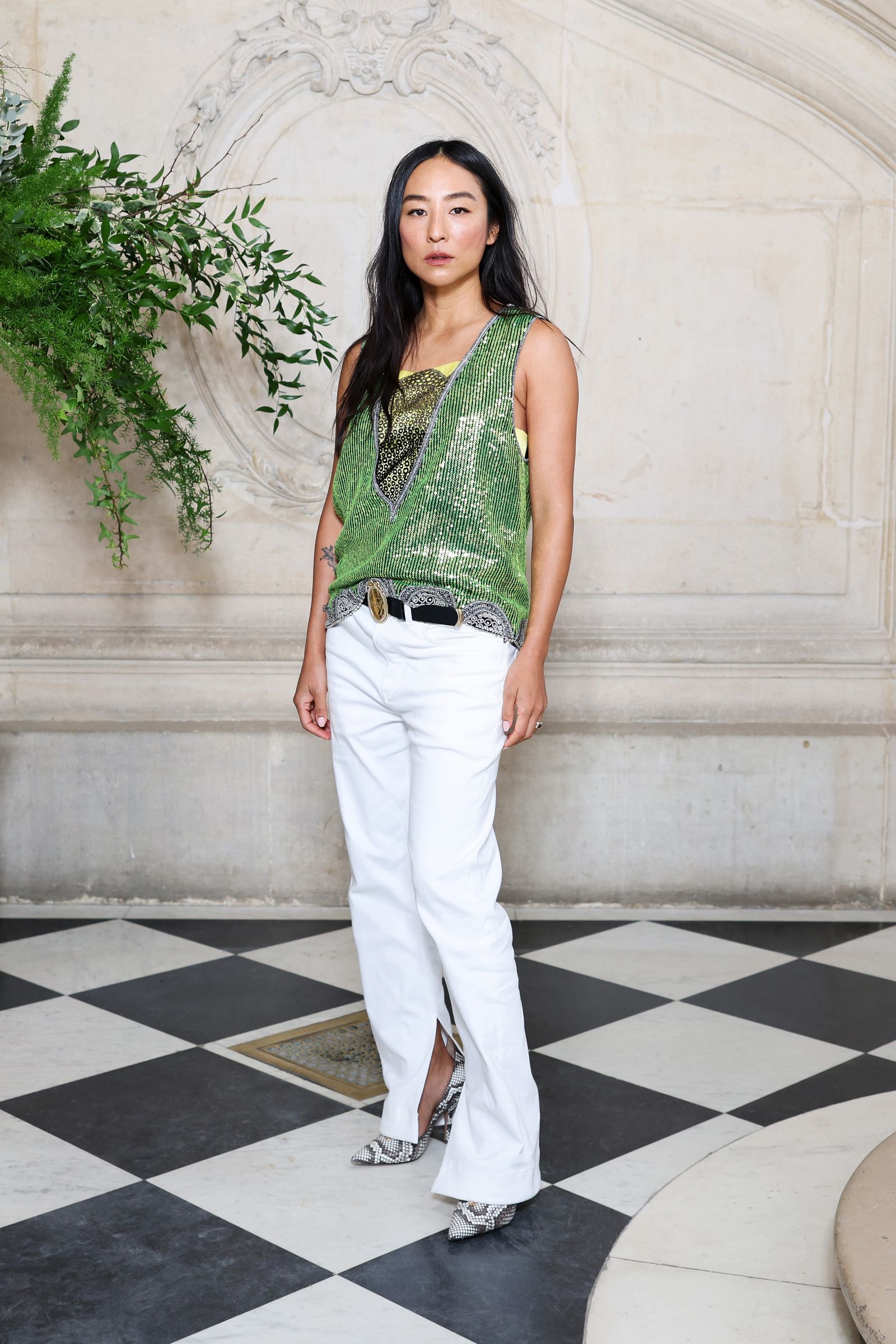 PARIS FRANCE  JANUARY 26  Greta Lee attends the Christian Dior Haute Couture Week SpringSummer 2026 show as part of...