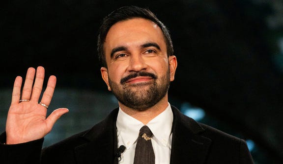 Zohran Mamdani is sworn as mayor of New York City at Old City Hall Station, New York, U.S. on  Thursday.