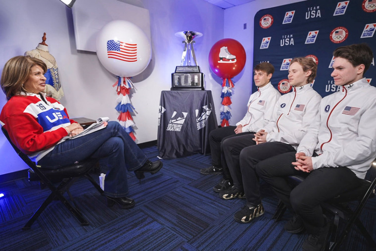 Hoda Kotb speaks to Andrew Torgashev, Ilia Malinin, Maxim Naumov on NBC's "TODAY" show.