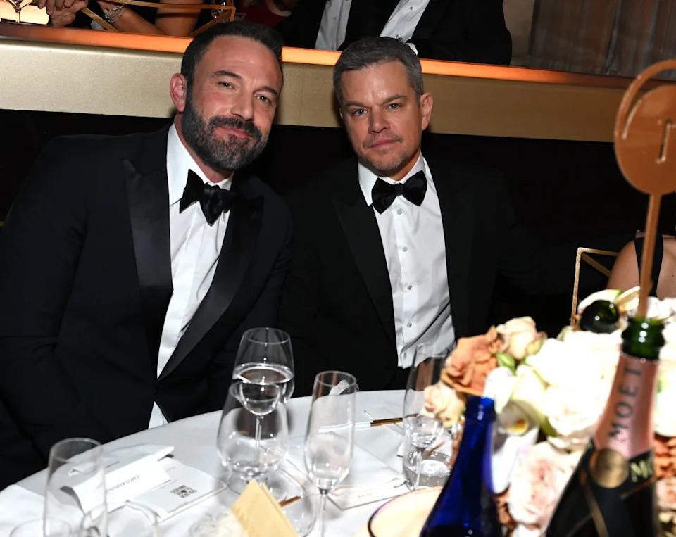 Getty Ben Affleck and Matt Damon at the Golden Globes on January 7, 2023
