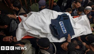 Israeli strike in Gaza kills three journalists, first responders say