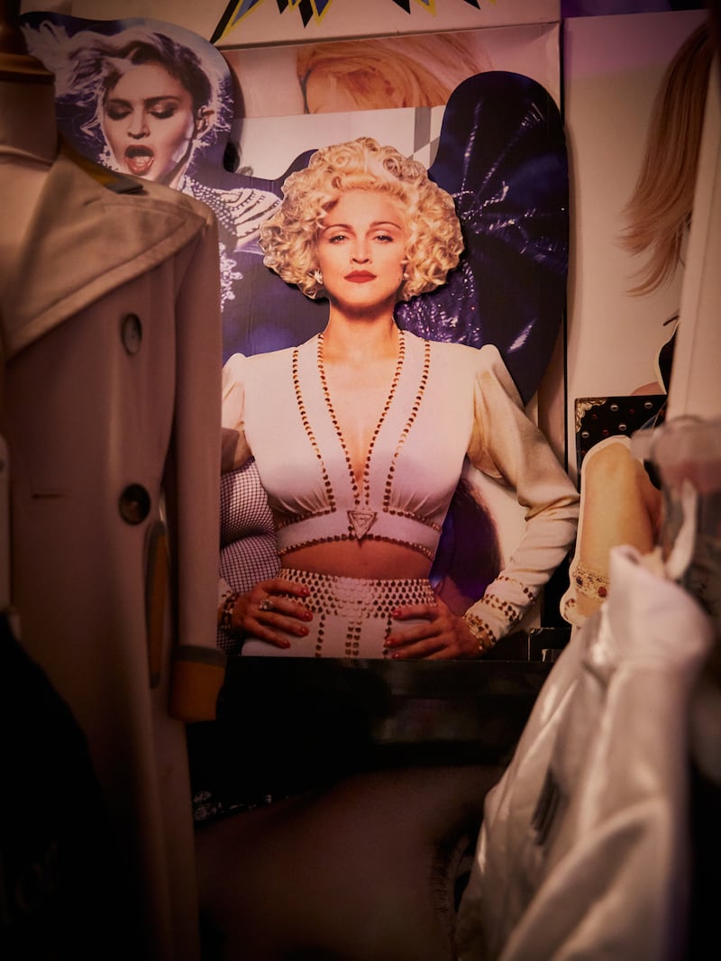 Images of Madonna in James Harknett’s collection of Madonna memorabilia at his home in London. Photograph: Alice Zoo/New York Times
                      